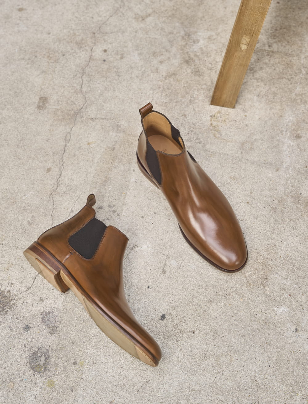 Mens chelsea boots cognac clearance