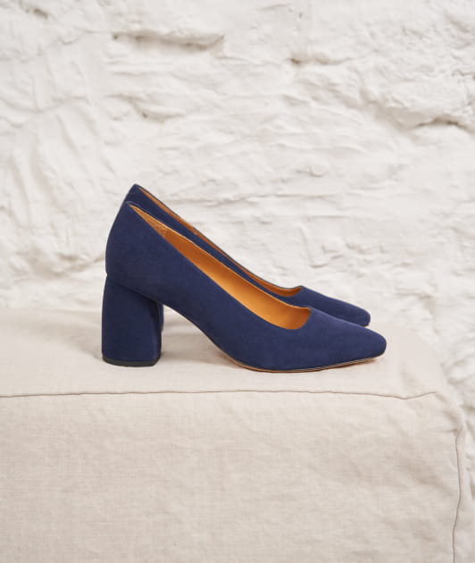 Navy blue suede heels clearance
