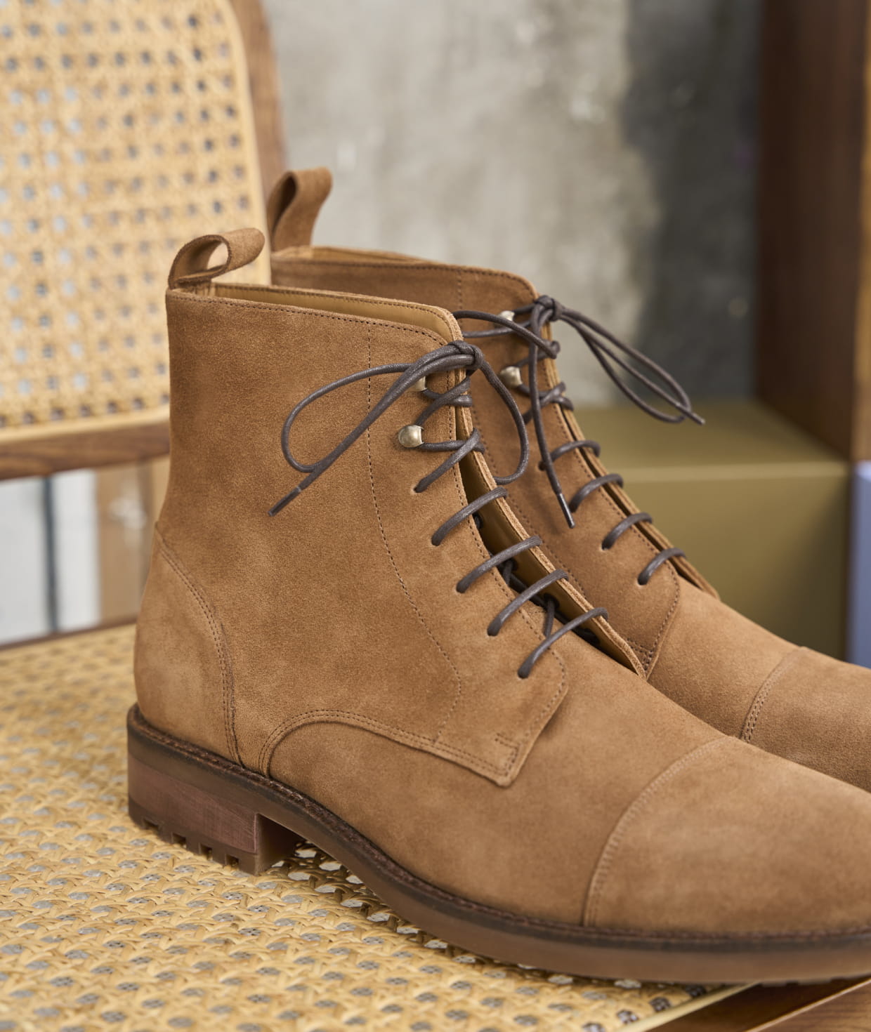 Combat Boots pour Homme L Homme inconscient en Cuir ou Daim Paire Fils