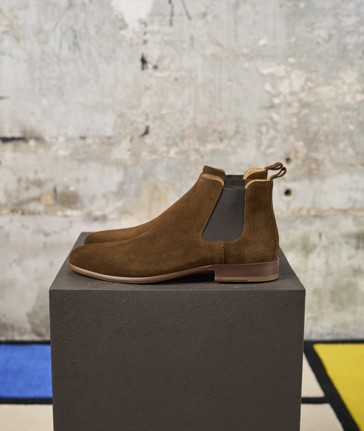 Amazon.com | Men's Leather Chunky Heel Dress Chelsea Boots