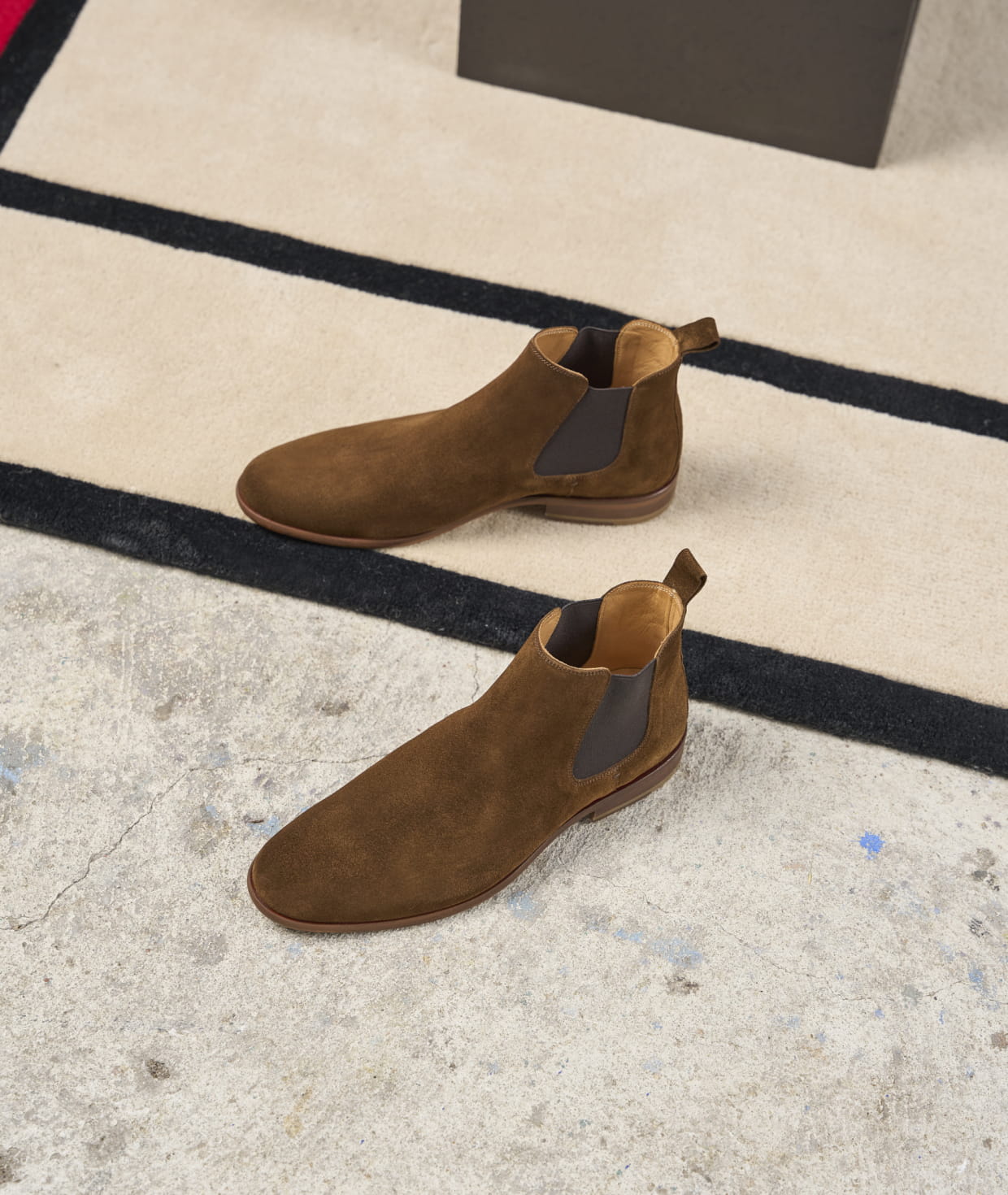 Amazon.com | Men's Leather Chunky Heel Dress Chelsea Boots