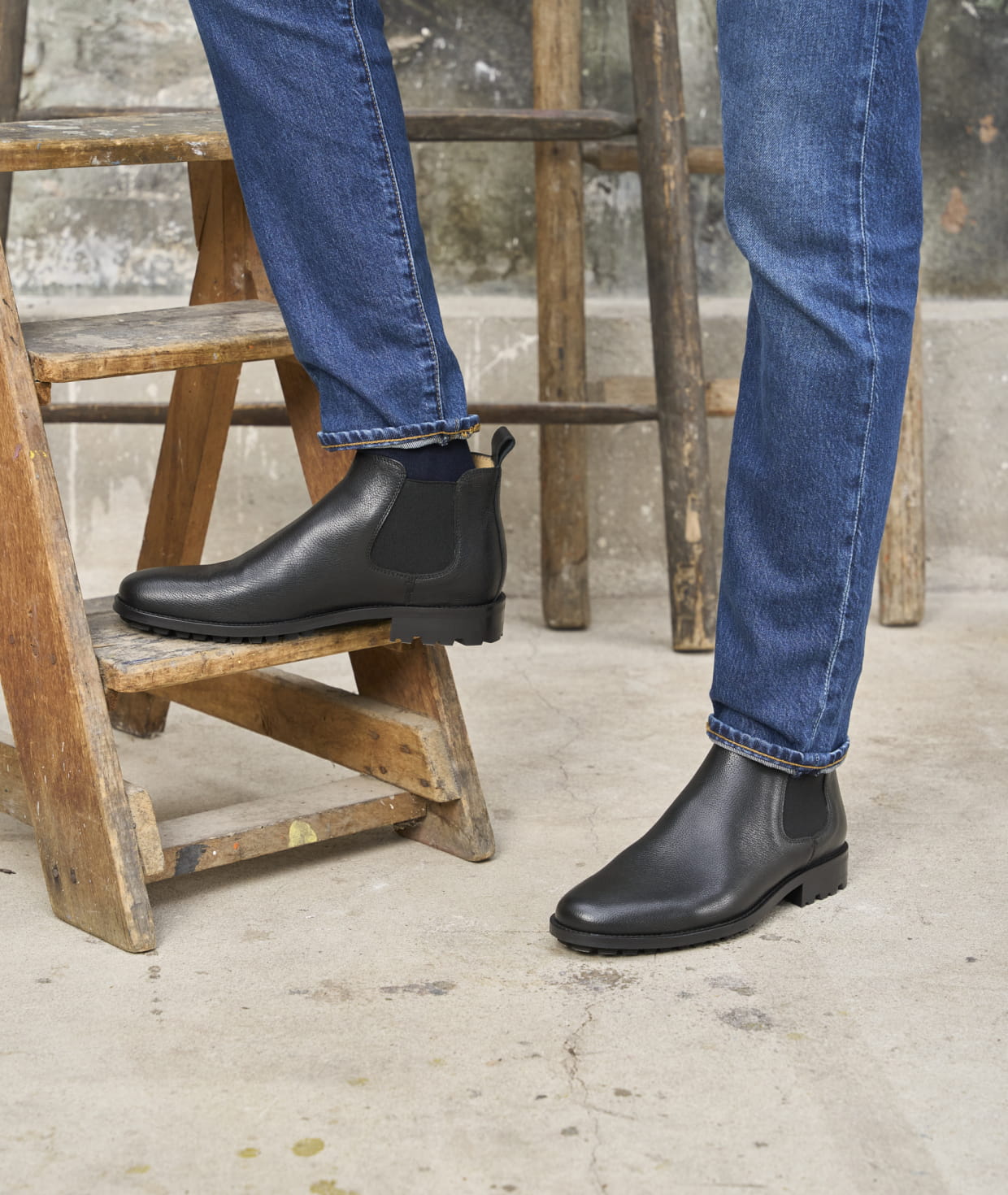 Chelsea Boots pour Homme L Homme Presse en Cuir ou Daim Paire Fils