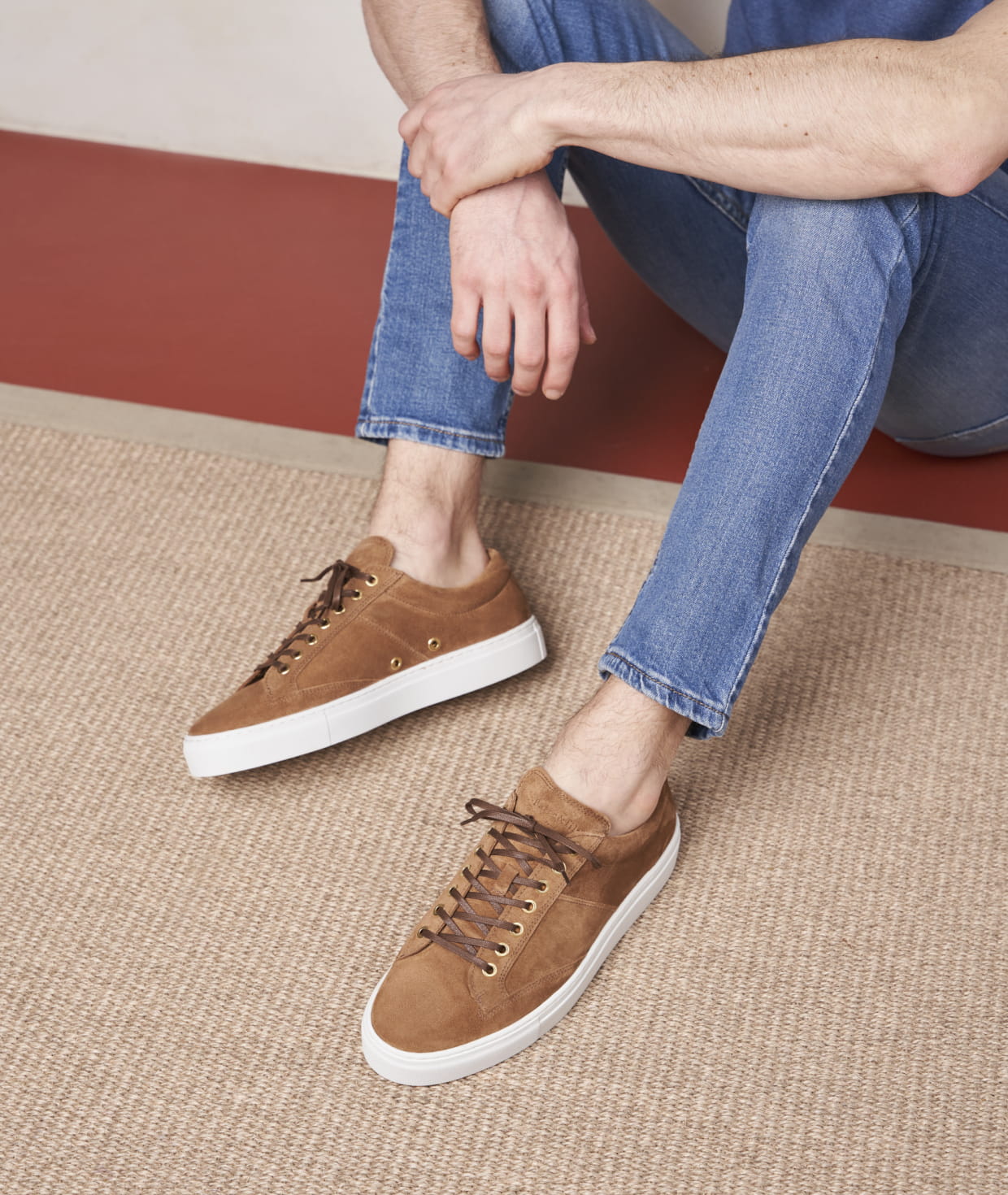 Sneakers Daim Homme L Homme Lucide Daim Feuilles Mortes Paire Fils