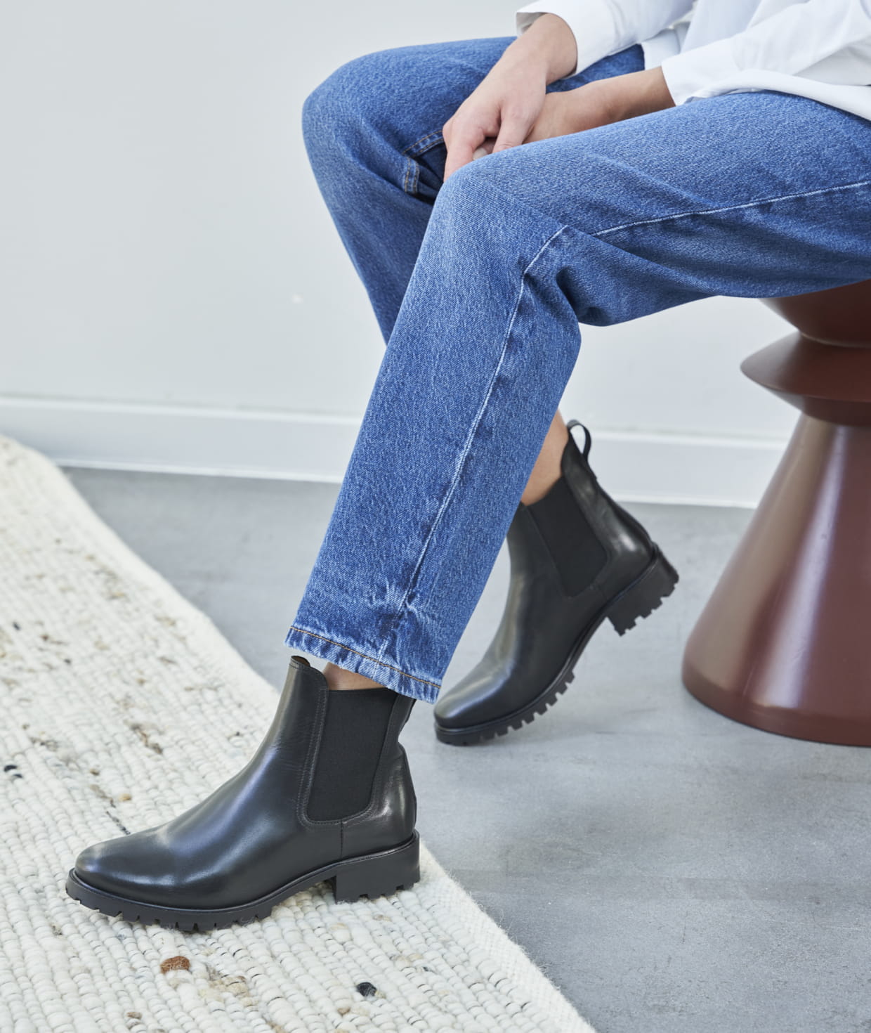 Chelsea boots femme cuir on sale
