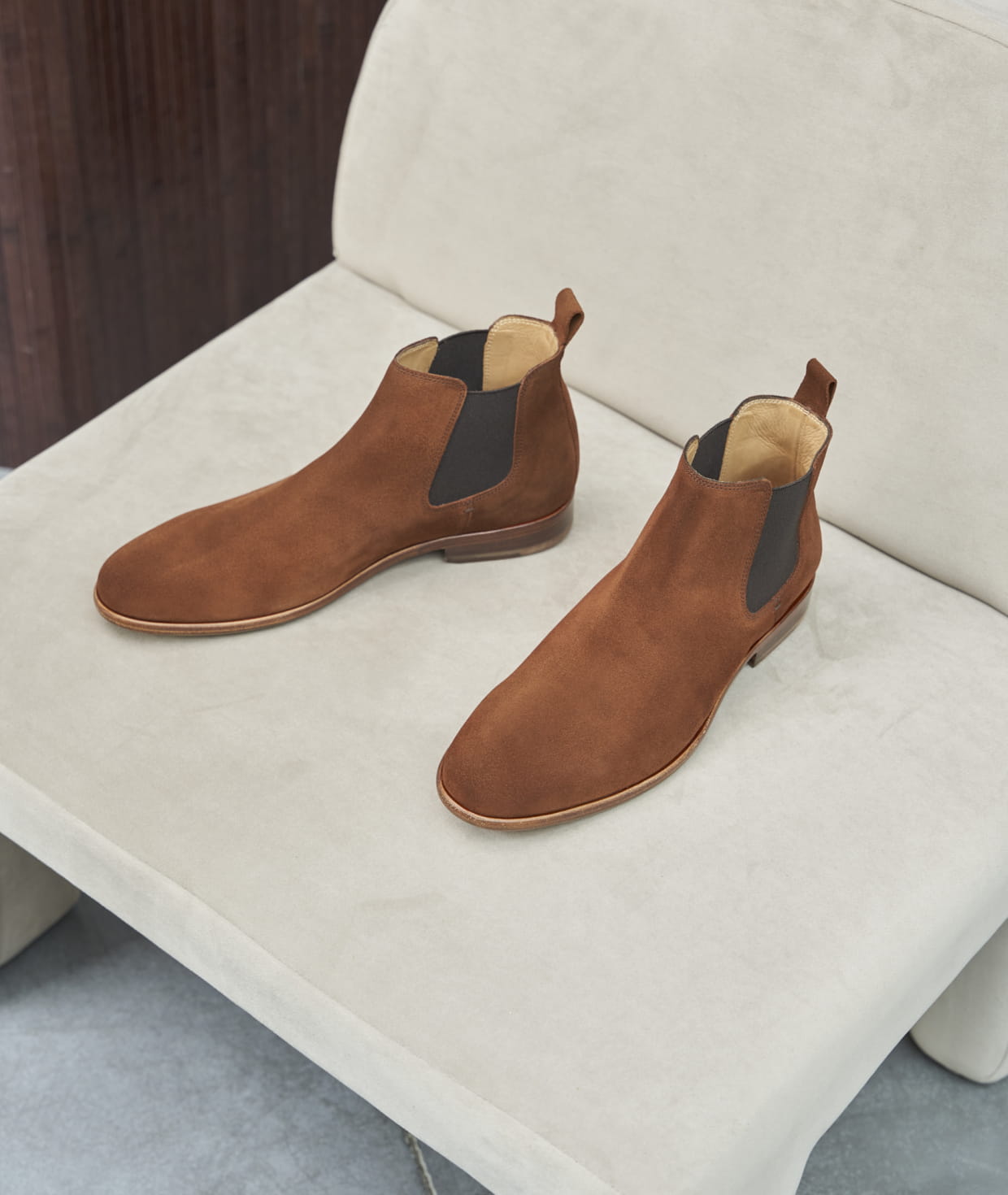 Chelsea Boots for Men L Homme Presse in Leather or Suede Paire Fils
