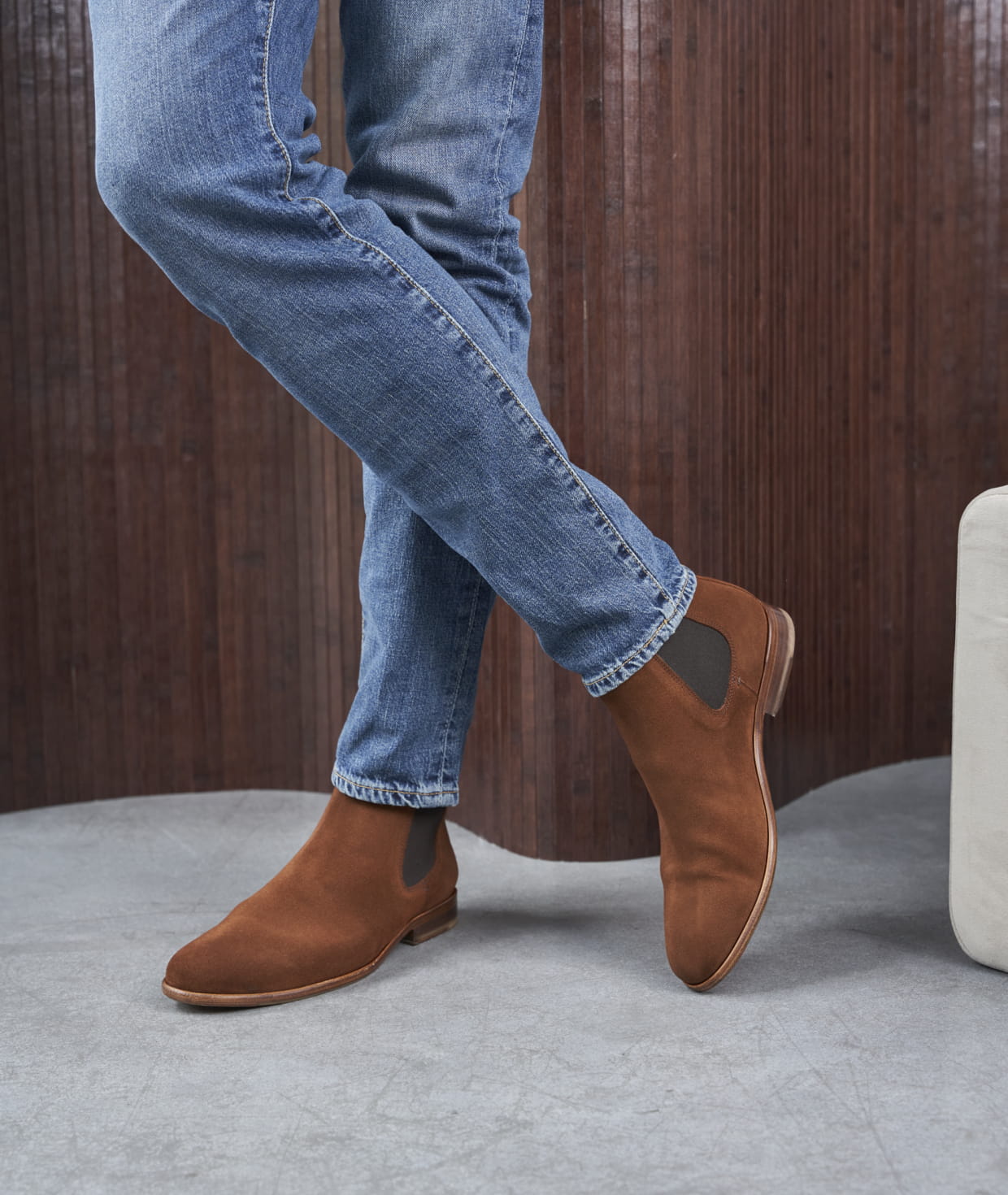 Chelsea Boots for Men L Homme Presse in Leather or Suede Paire Fils