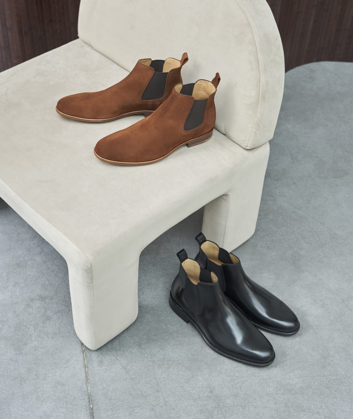 Chelsea for Men L Homme Presse Commando in Leather or Suede Paire Fils