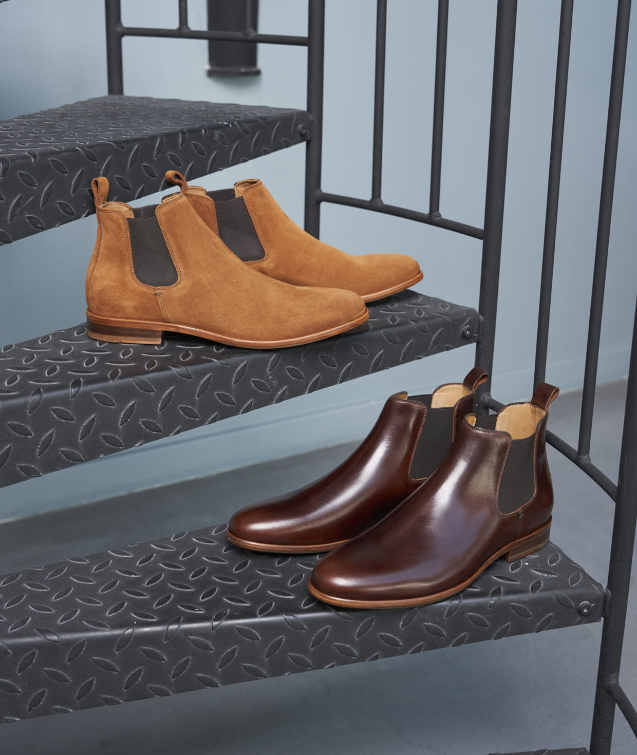 Chelsea Boots pour Homme L Homme Presse en Cuir ou Daim Paire Fils