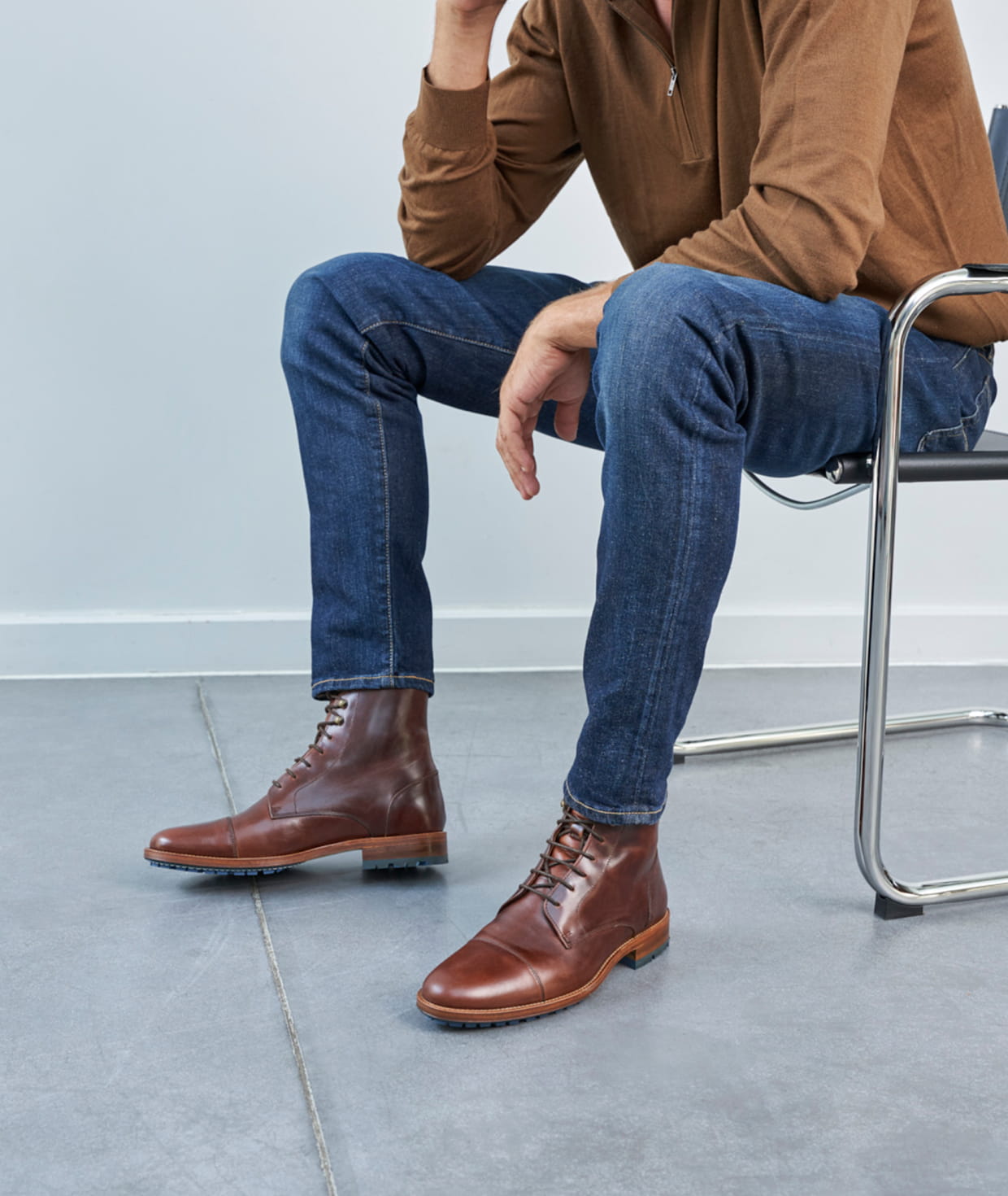 Combat Boots for Men The Unconscious Man in Leather or Suede Paire Fils