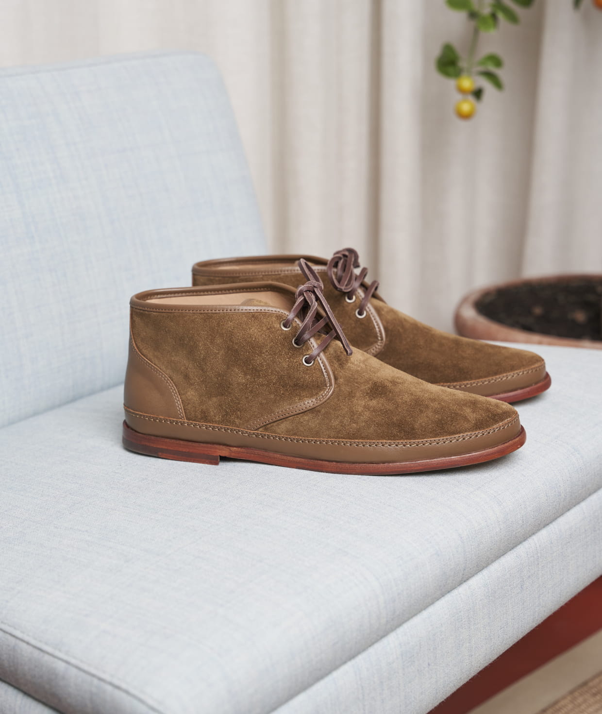 Desert boots for men Luxury boots in leather or suede Paire Fils