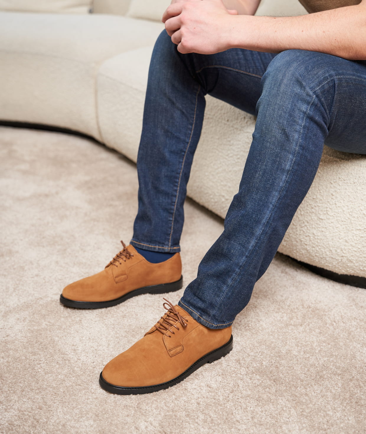 Richelieu Daim Homme L Homme Impeccable Daim Marron Paire Fils