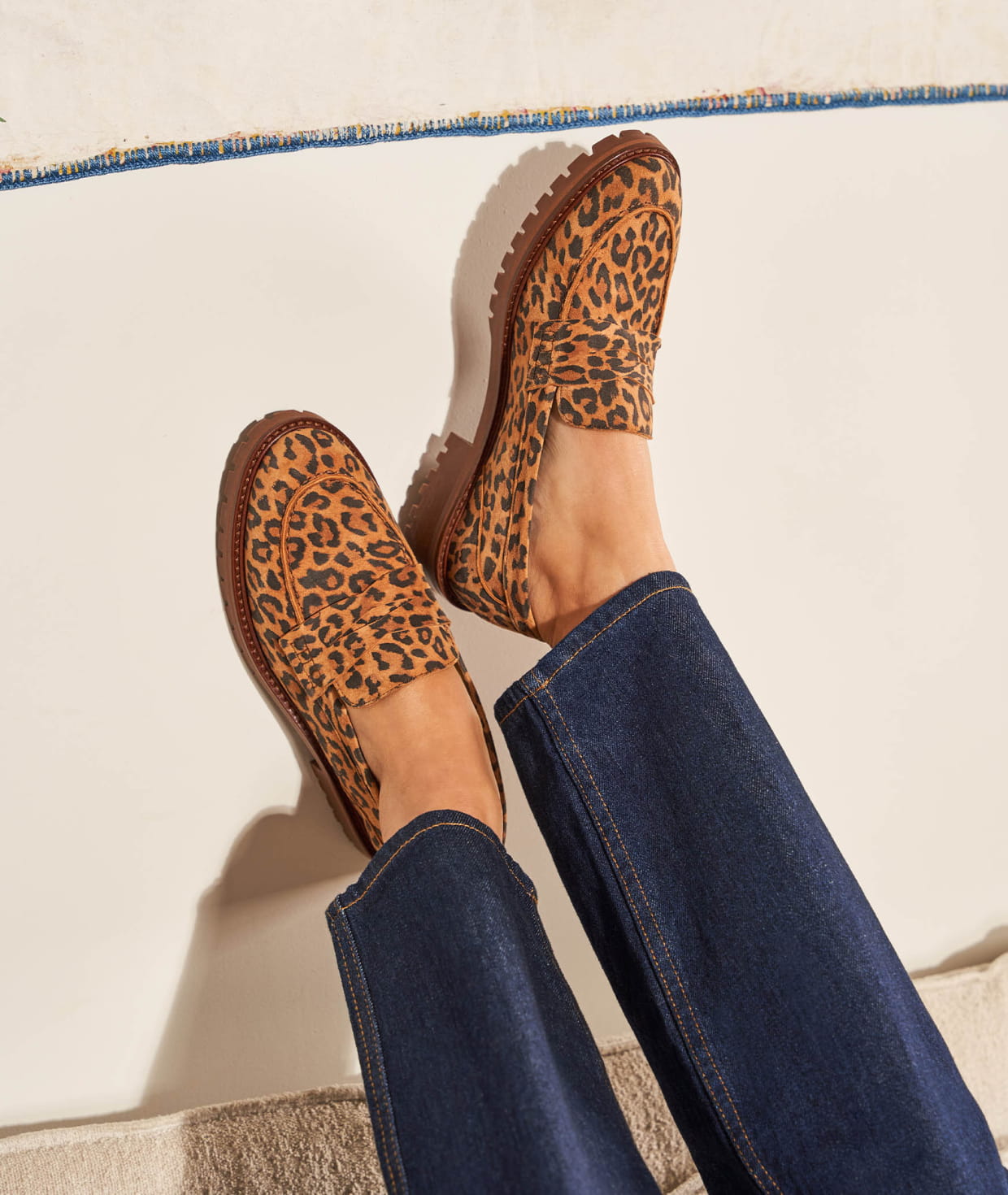 Mocassin femme semelle compensée store