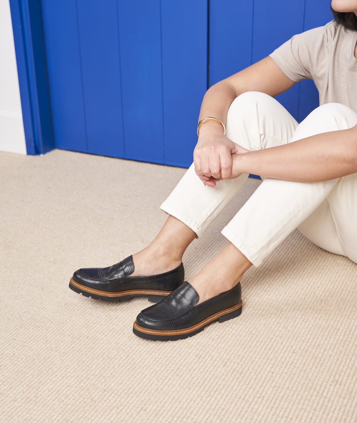 Mocassin Cuir pour Femme La Femme Impatiente en Cuir Paire Fils