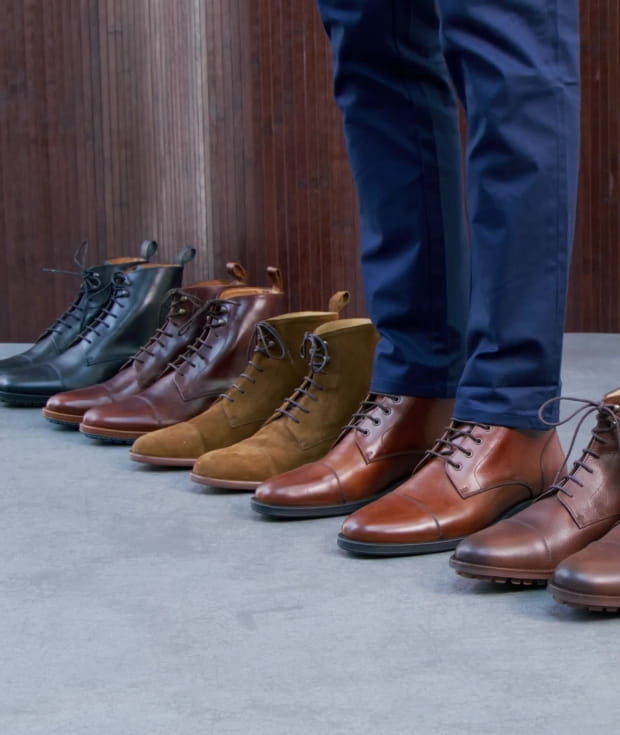 chaussures montantes homme a semelle crantee - les supaires bleu bottes et  boots homme