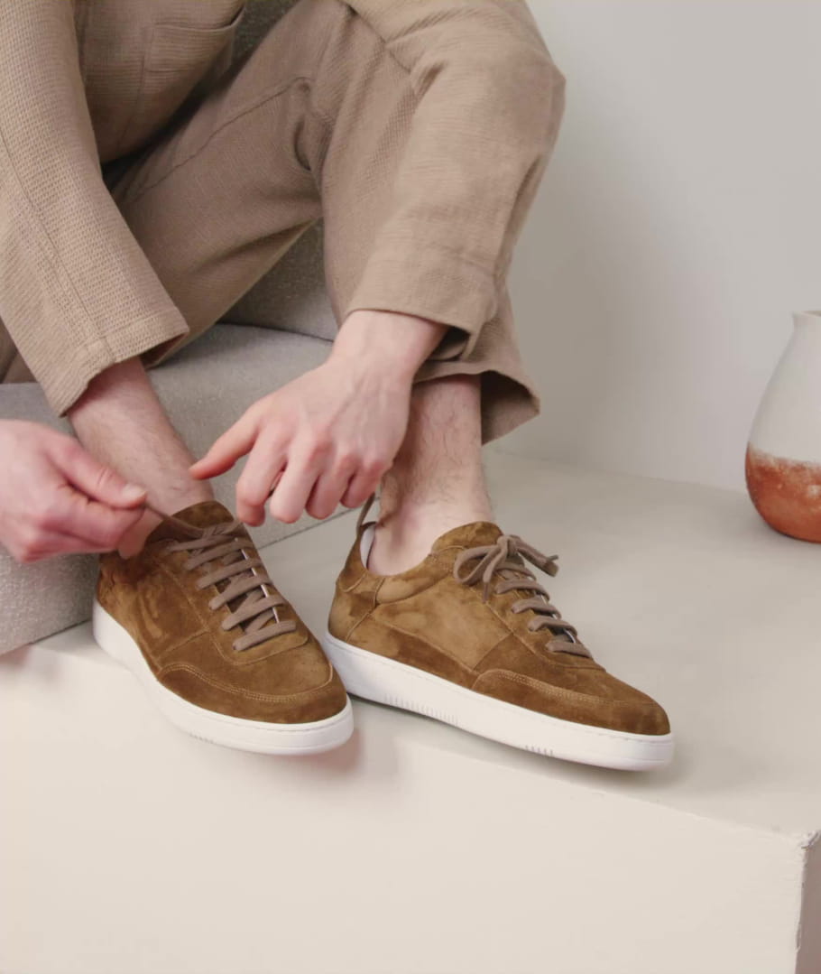 Sneakers Daim Homme L Homme Lucide Daim Feuilles Mortes Paire Fils