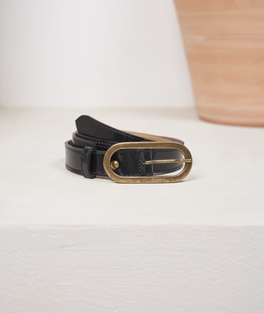 Ceinture femme vernis noir shop