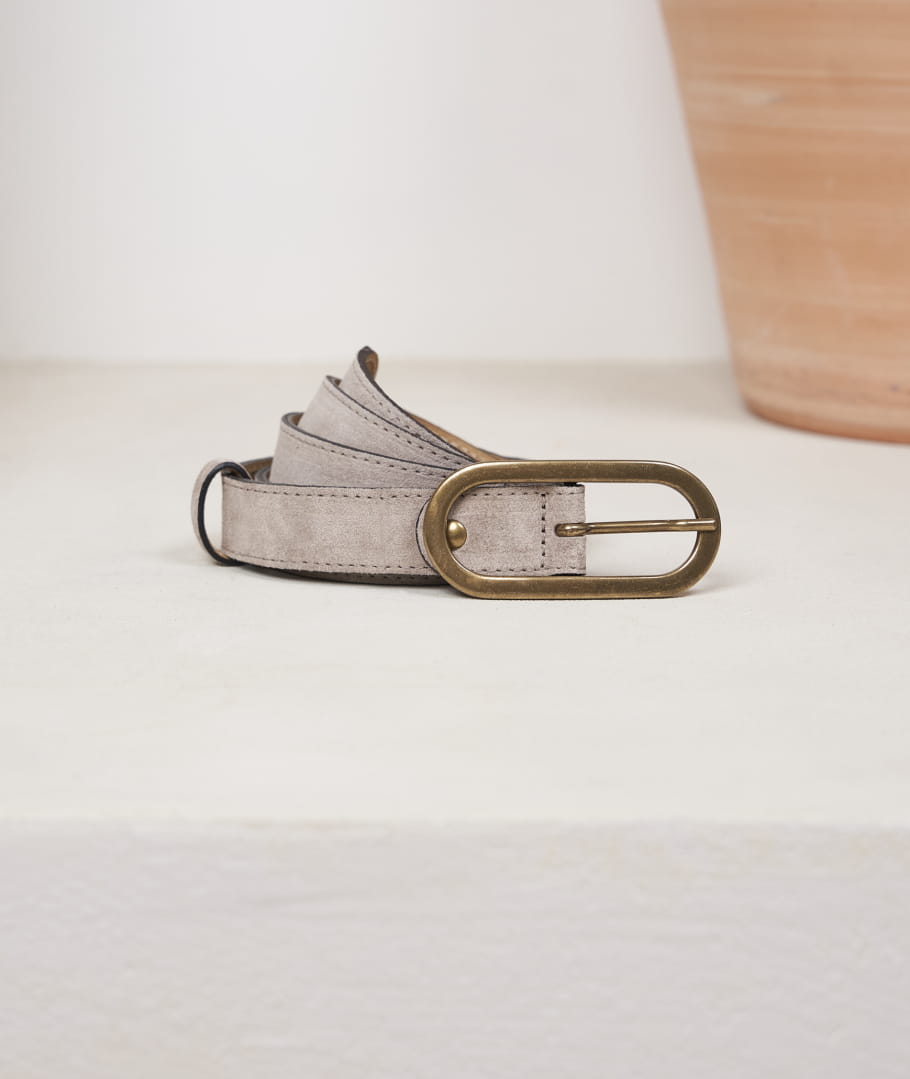 Ceinture pour Femme en Daim gris Paire Fils