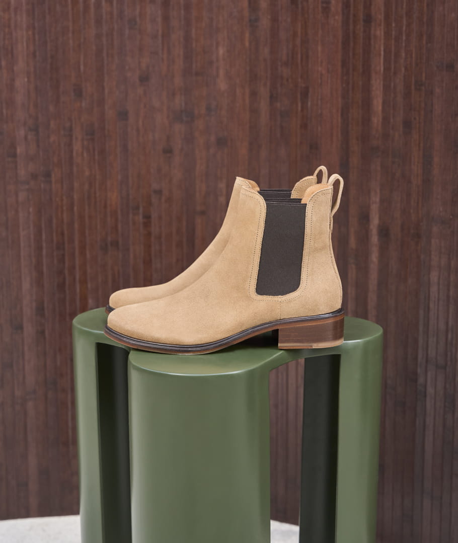 bottines daim taupe femme