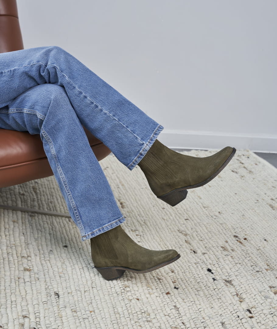 Bottines grises femme daim cheap