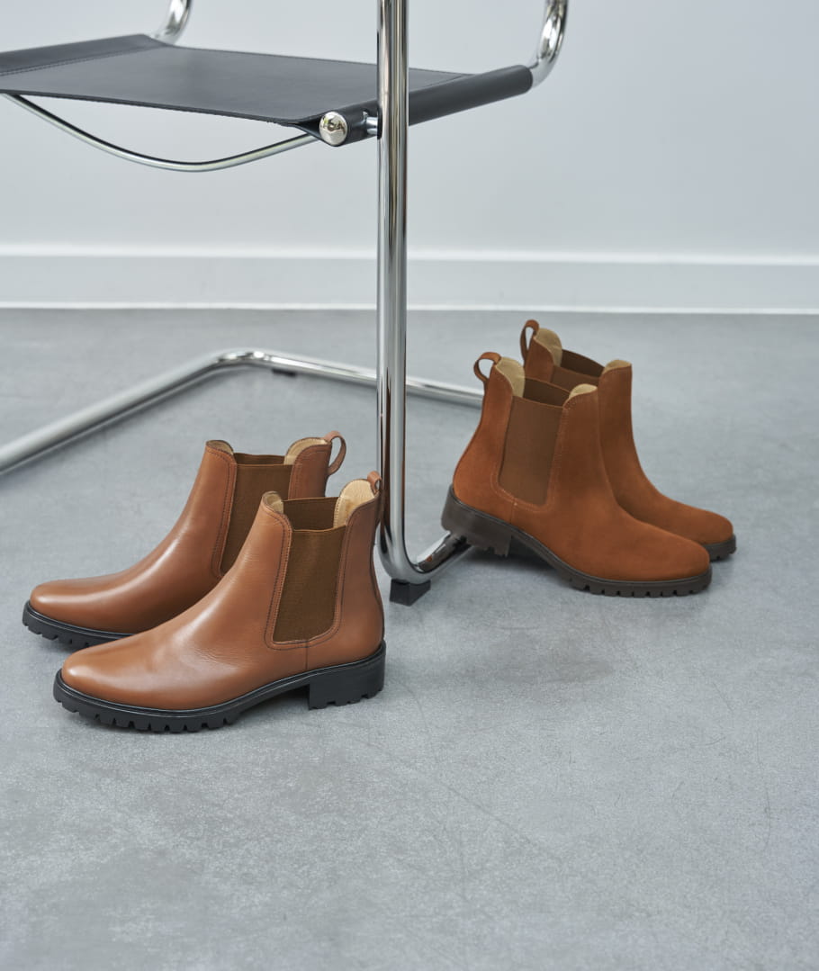 Boots chelsea camel femme best sale