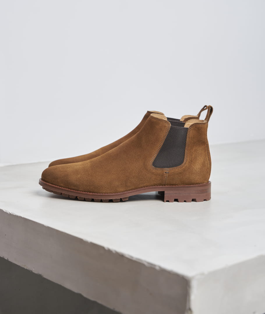 Bottines Chelsea Daim Homme L Homme Presse Daim Feuilles Paire Fils