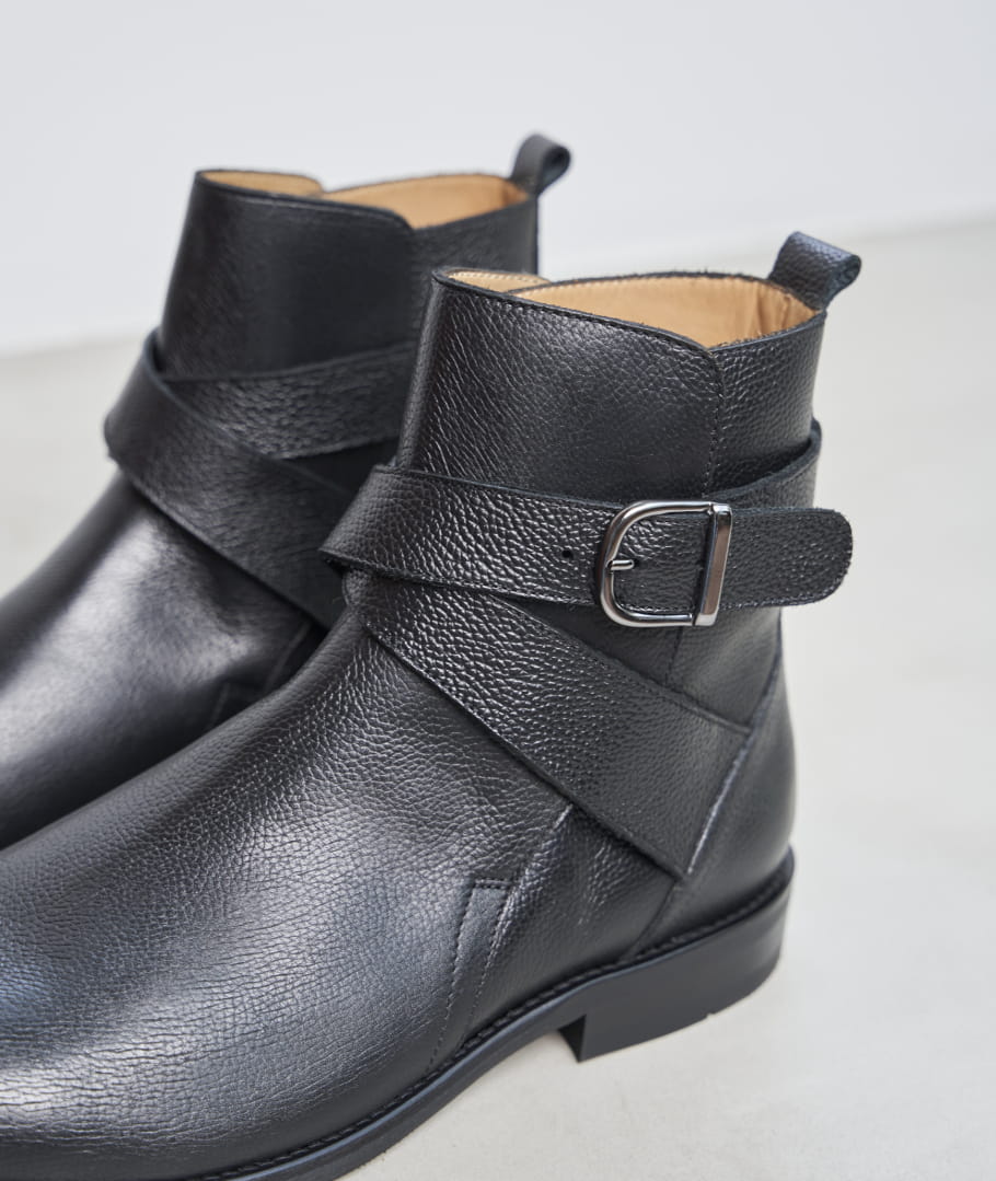 Bottine Johdpur en Cuir Noir L Homme Genant la Boots a Boucles d l hiver Paire Fils
