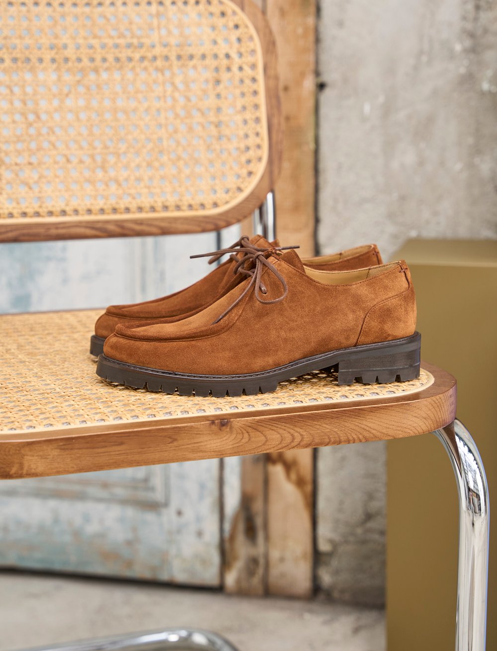 Derbies Daim pour Femme: La femme tranquille en Daim Camel