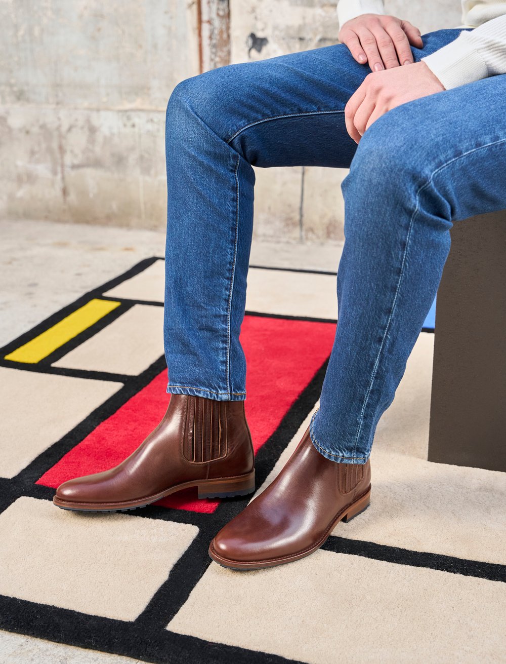 Bottines Homme esprit Western: L'Homme Libre Cuir Marron