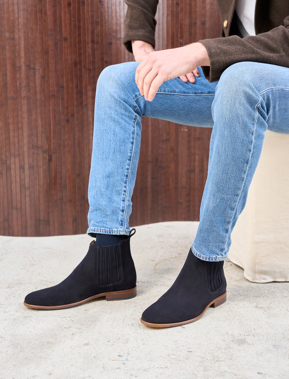 Suède Bottines Homme Daim Bleu Marine Daim Bleu Marine Bottines