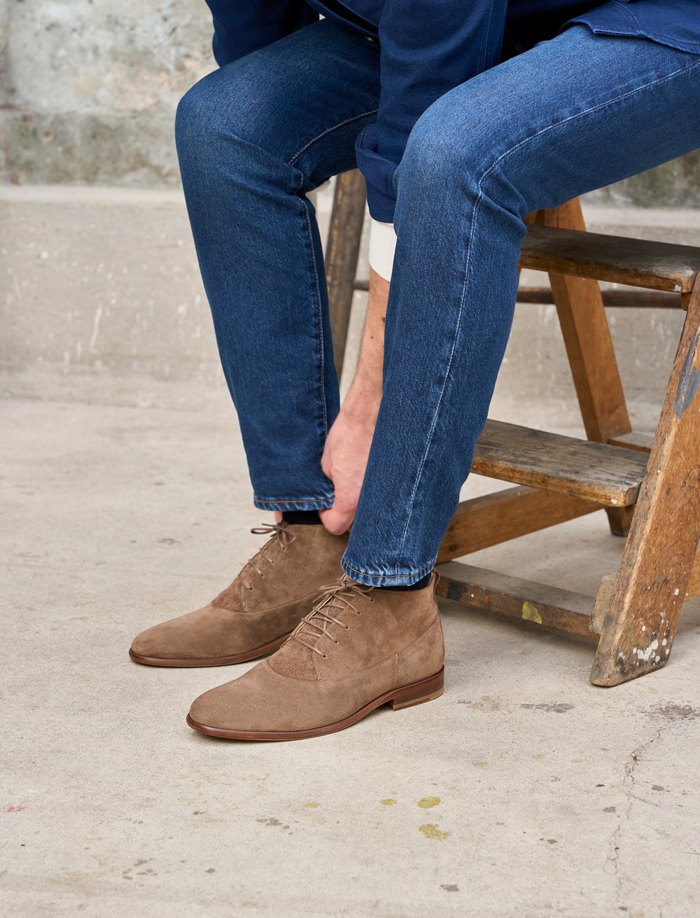 Suède Bottines Talon Homme Desert Boots Daim Homme: L'homme