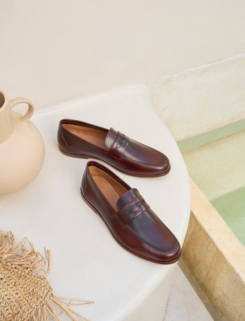 Mocassins Haut de gamme pour homme: L'Embellie en Cuir Marron patiné
