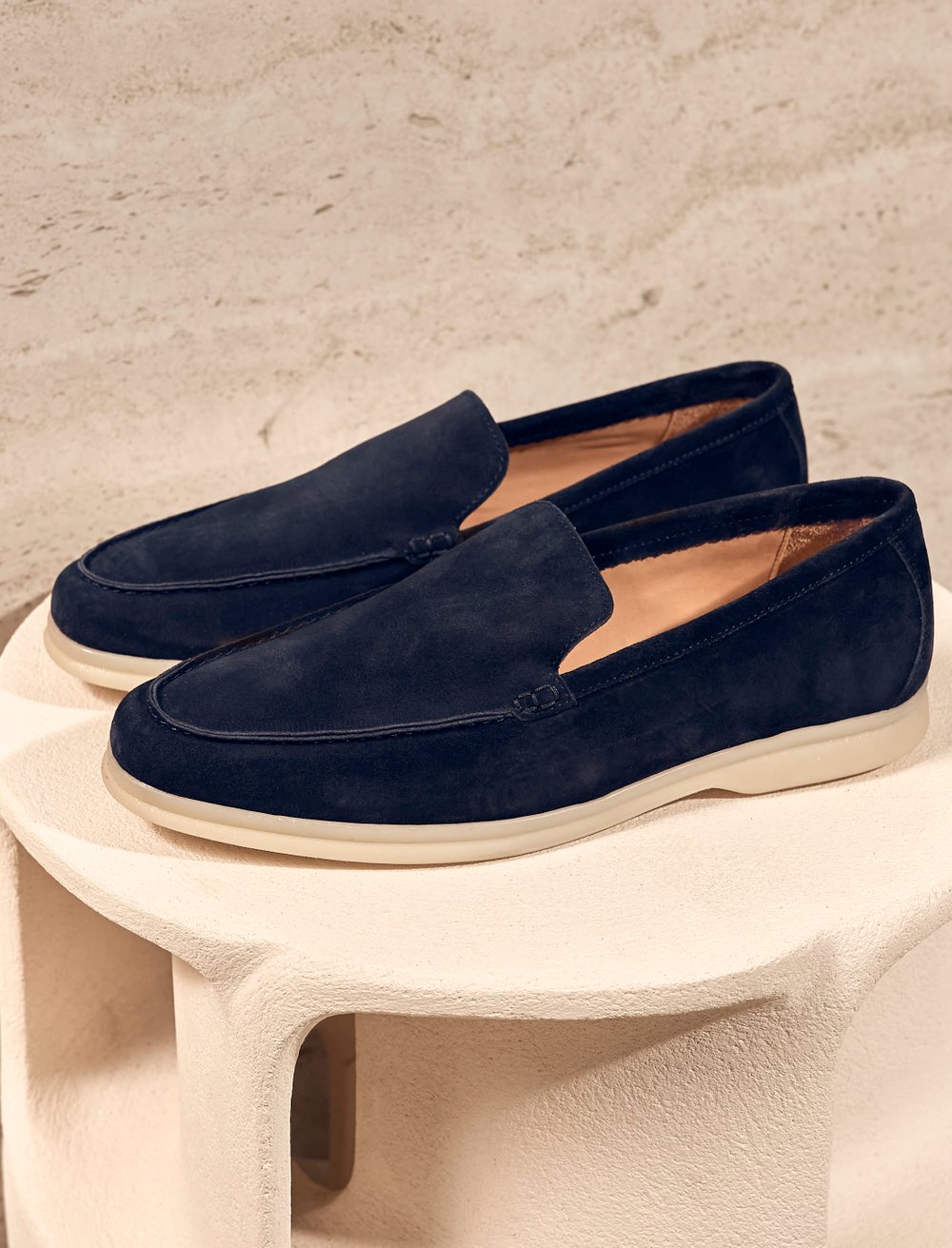 Size 44 handmade made blue suede loafers Men Handmade Blue Suede Leather Loafer Shoes with Tassels  main image 4