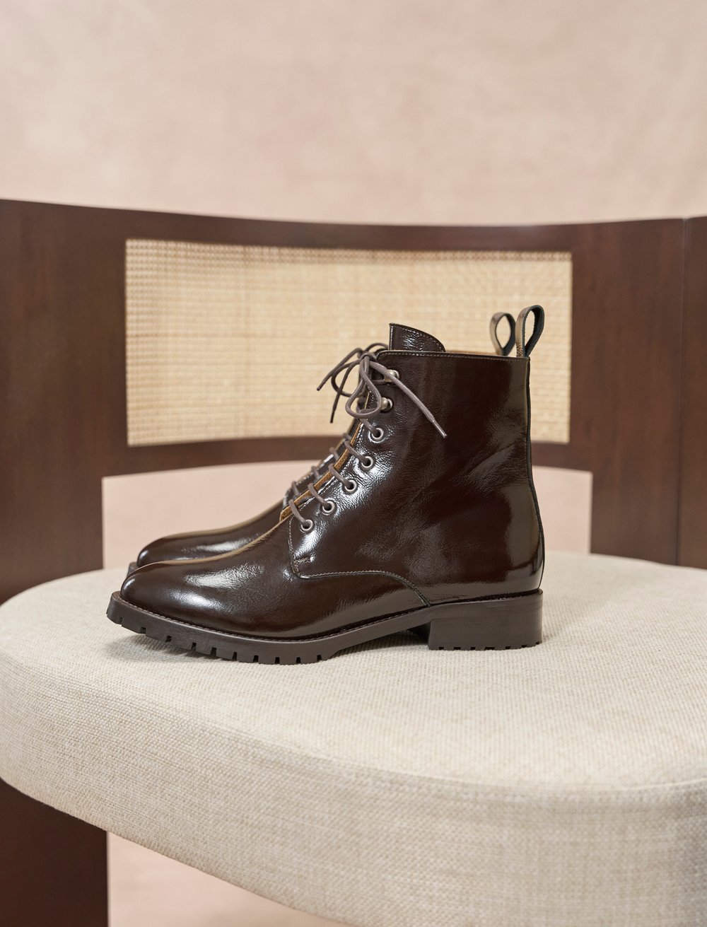 Bottines BCBGirls Cuir Verni Marron - Talon Haut - Taille 8.5 US (Femme)