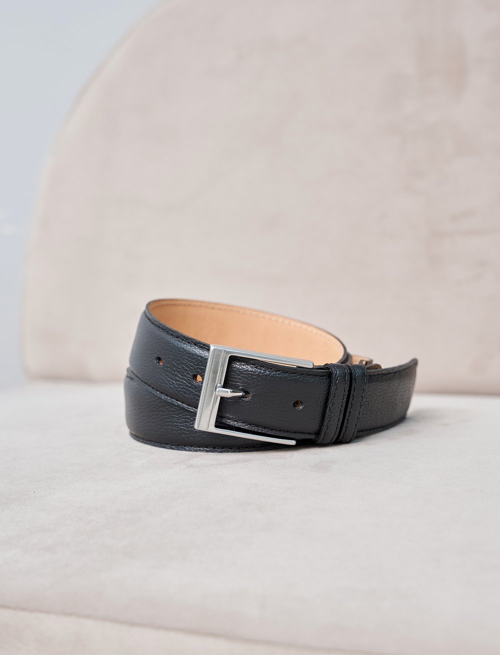 Ceinture Homme Cuir Noir Grainé