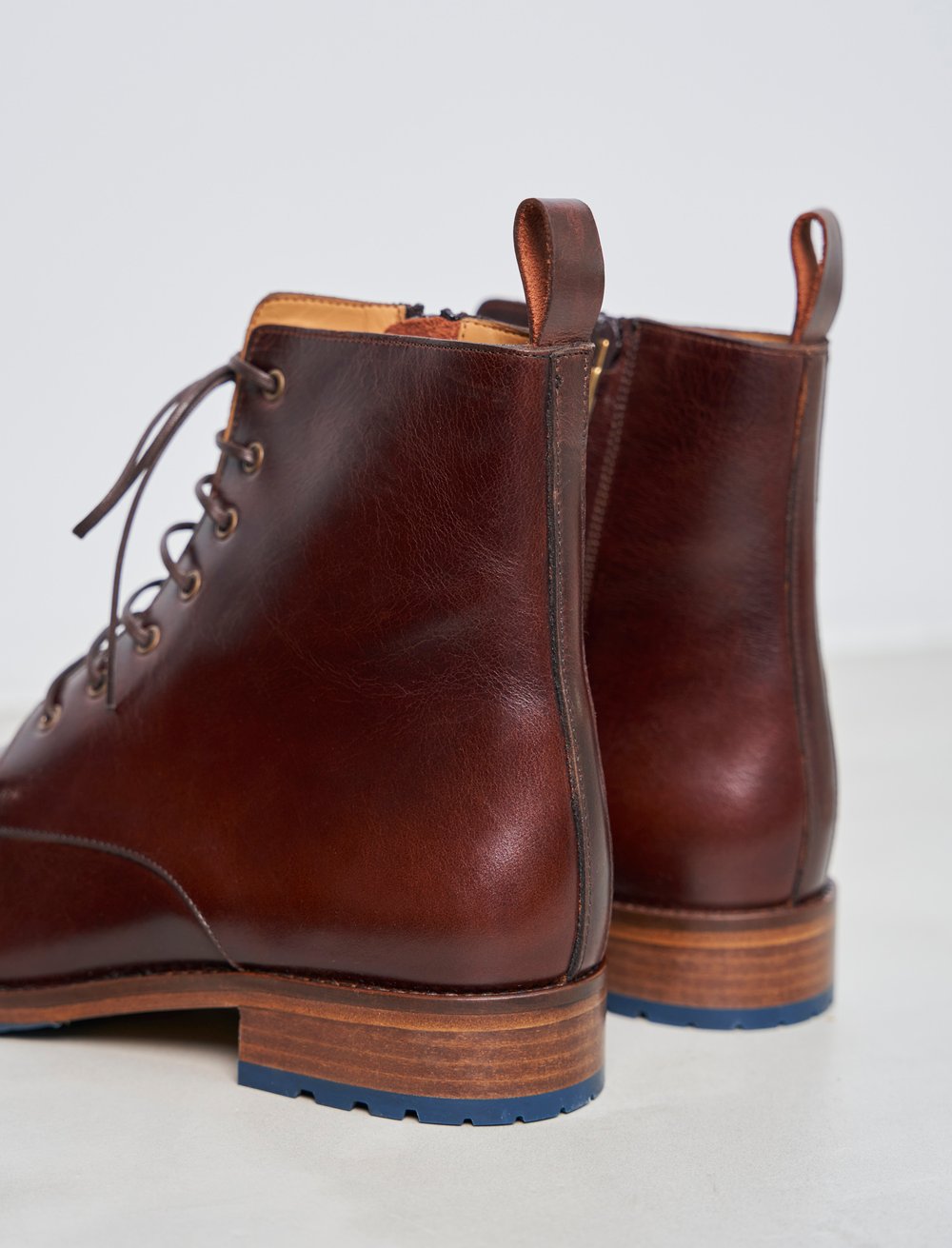 Bottines Cuir Marron Boots A Lacet Femme MARGAUX 23 Cuir Cognac