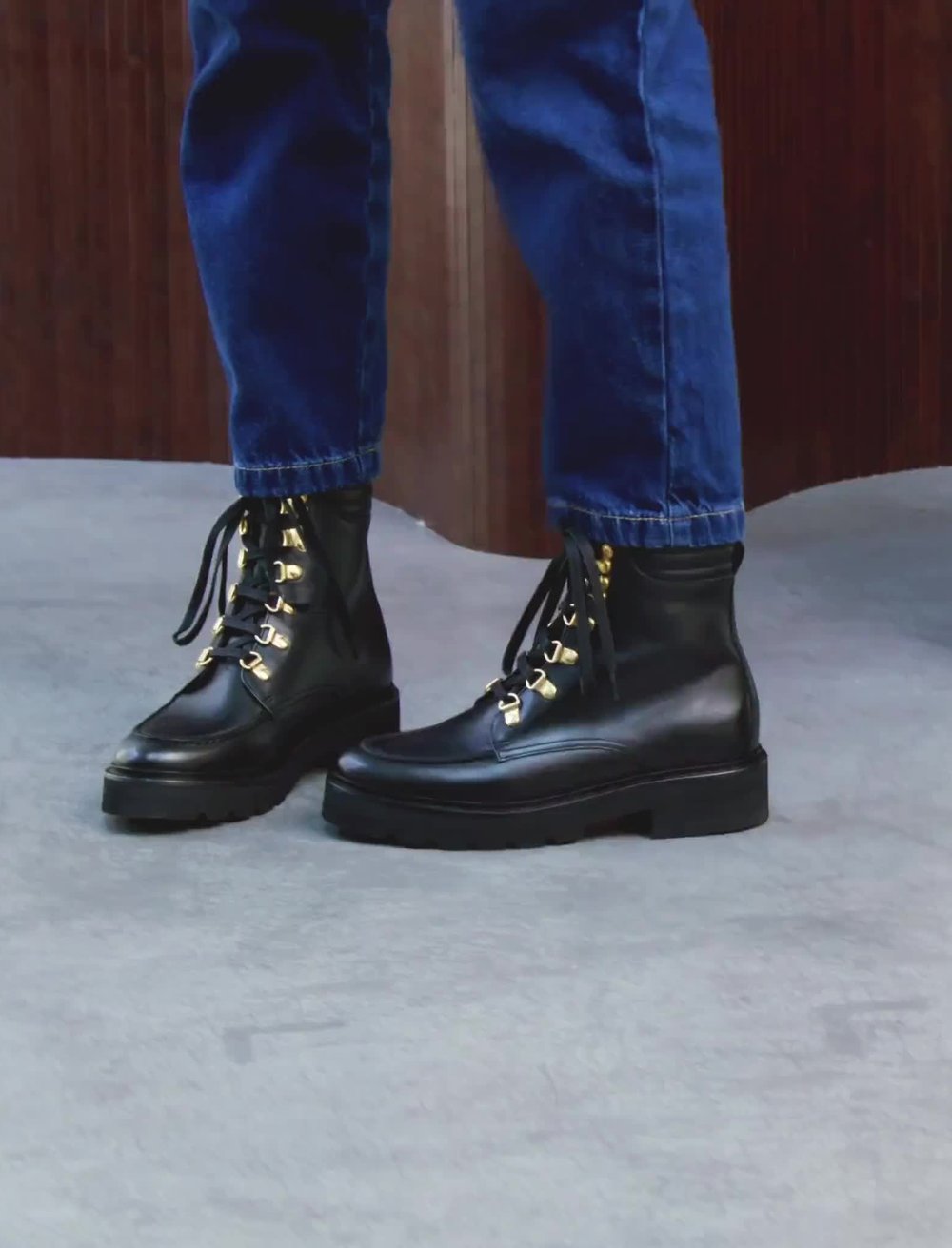 Bottines combats pour femme: La Femme Suspecte Cuir Noir