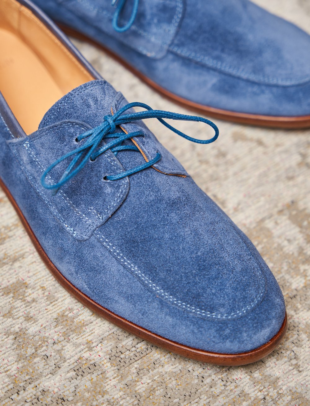 Men's Suede Lace-up Loafer L'Homme Arrogant Blue Suede