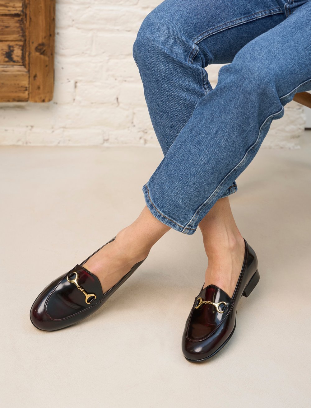 Mocassin Tout Cuir PEDI CONFORT - Bordeaux/noir - Pointure 39 - Confortable