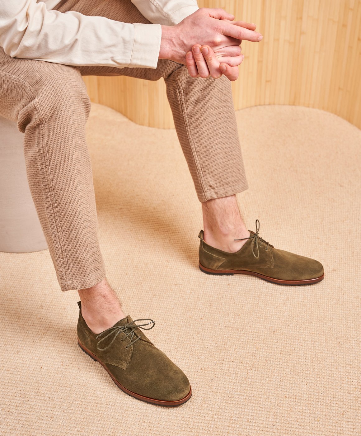 Derbies Homme Aspect Daim Synthétique - Kebello, Neuf Avec Emballage