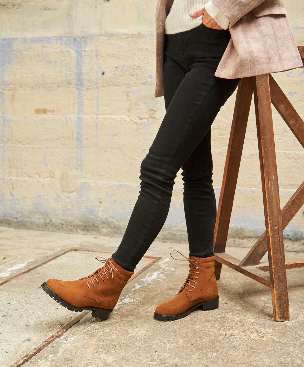 Bottes Femme En Daim Courtes - Style Western Décontracté - Semelle Antidérapante - Confort Toute La Journée - Taille Normale
