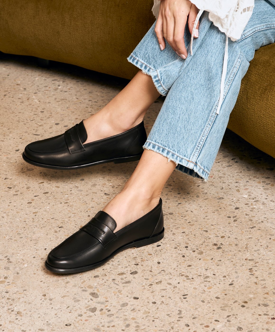 Mocassins Femme Comfortabel Noir - Taille 37 (UK 4) - Cuir, Fermeture Velcro (Neuf)