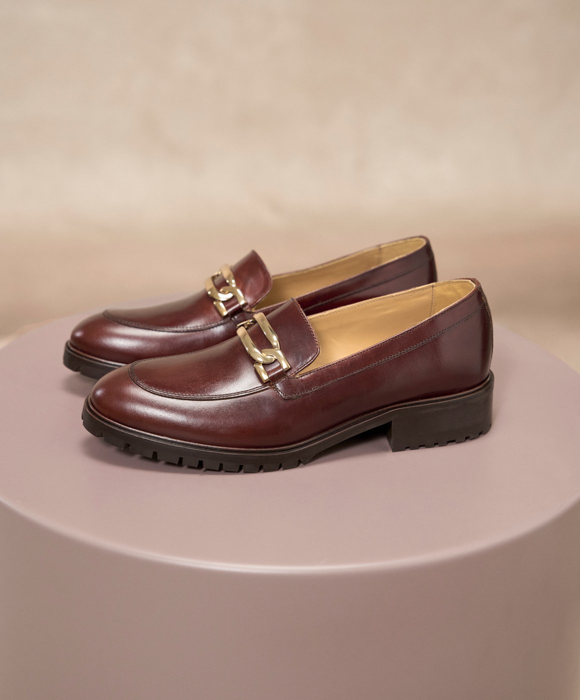 Mocassins Femme Aerosoles - Cuir Marron - Pointure 6M - Talon Moyen - Occasion Très Bon état