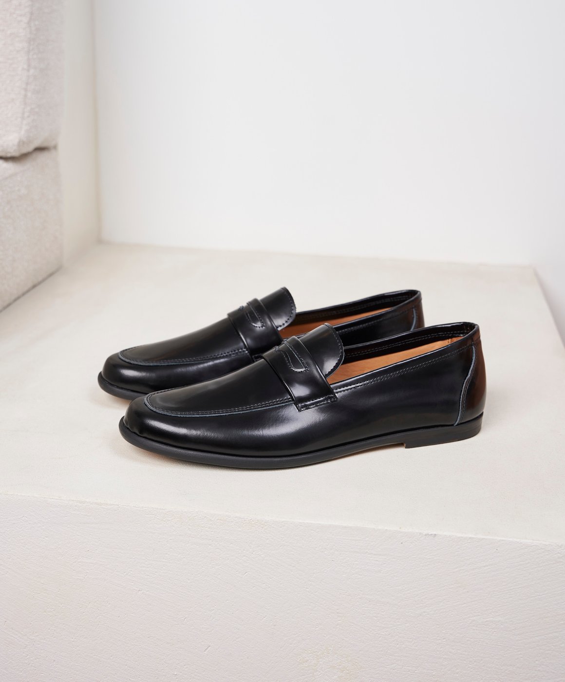 Mocassins En Cuir Italien Noir - Pointure 40 - Neufs Sans Emballage - Pour Homme