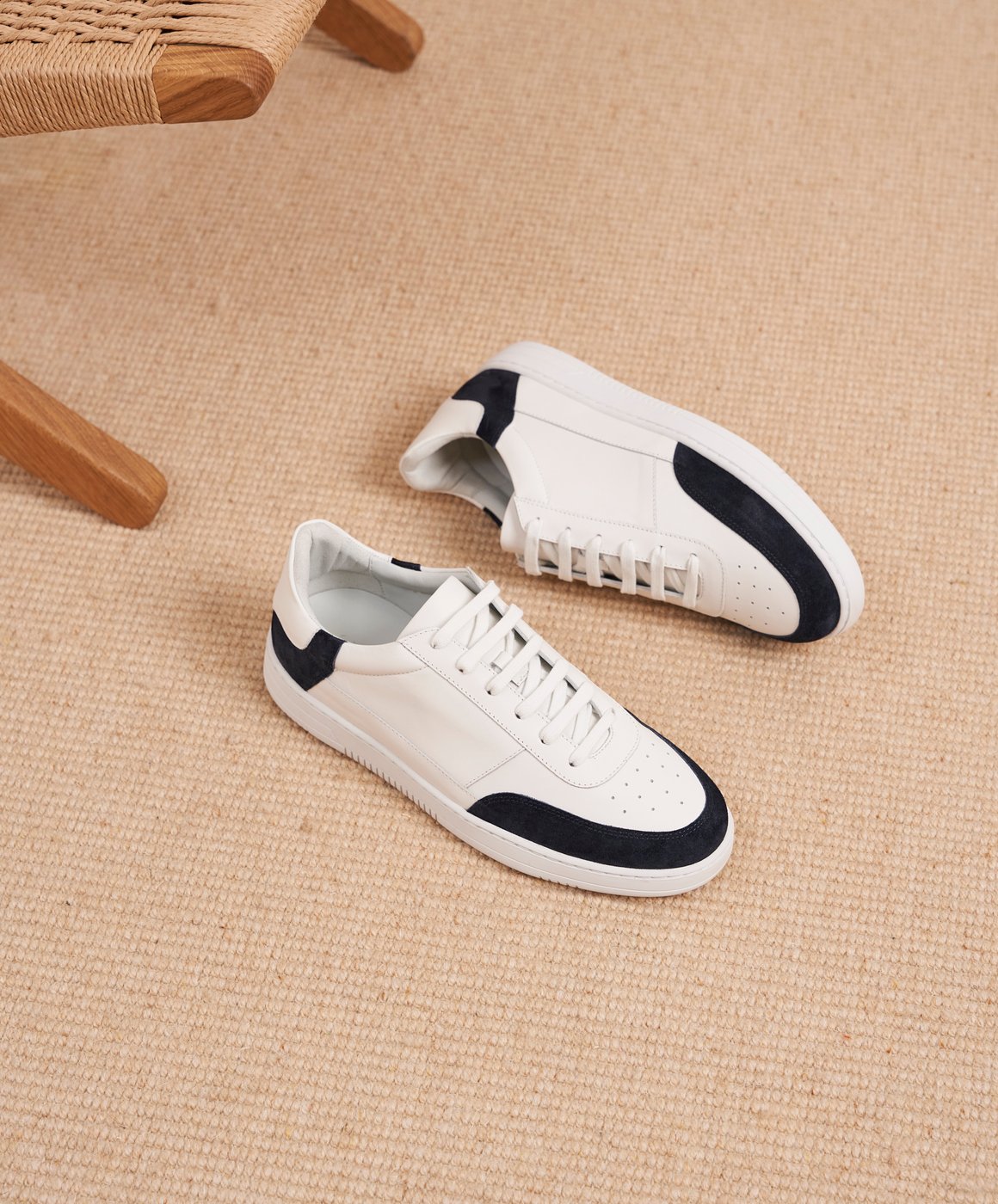 Bleu Marine Basket Homme Luxe Italienne Sneaker Talon Compensé