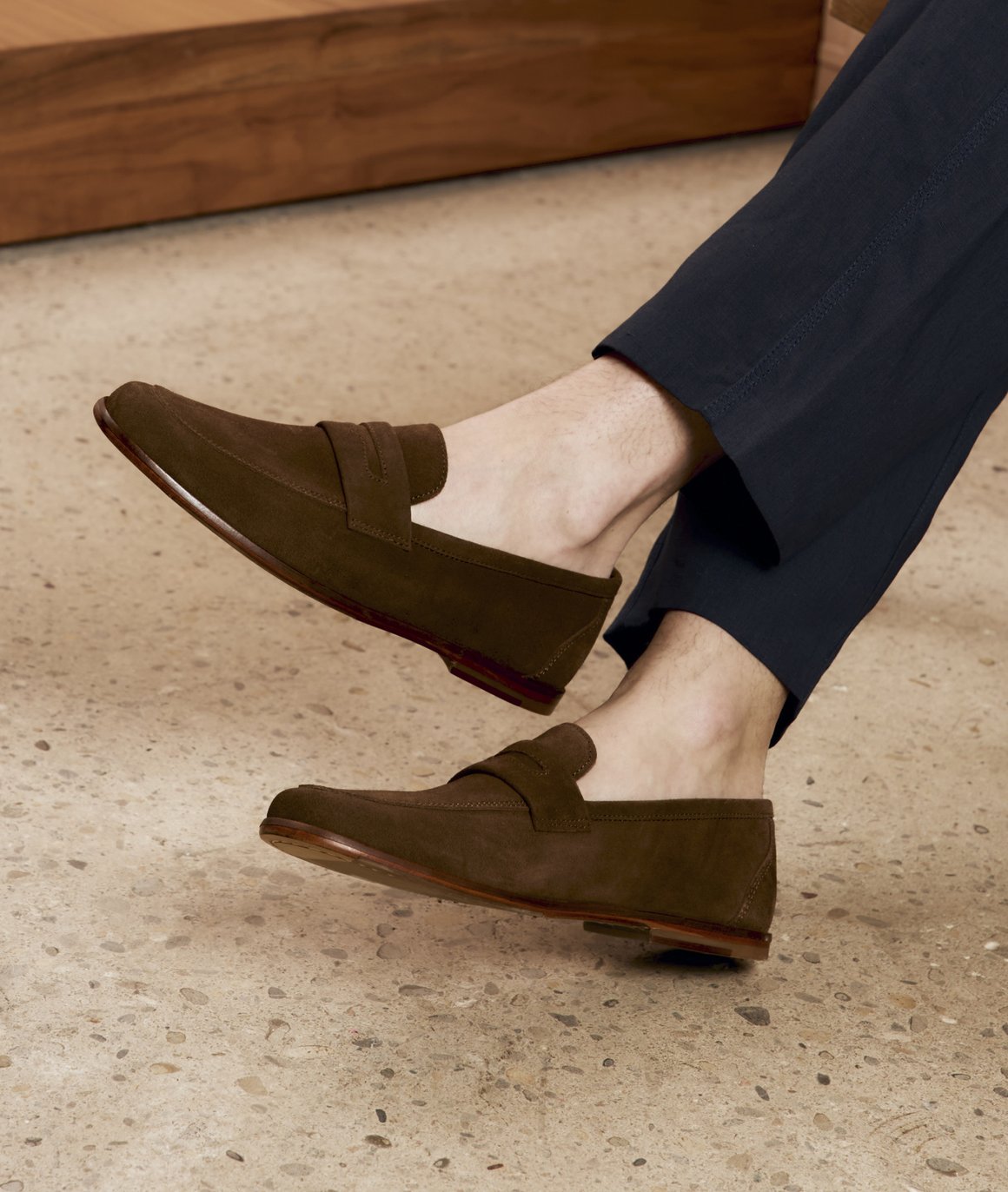 mocassins homme en daim paire et fils
