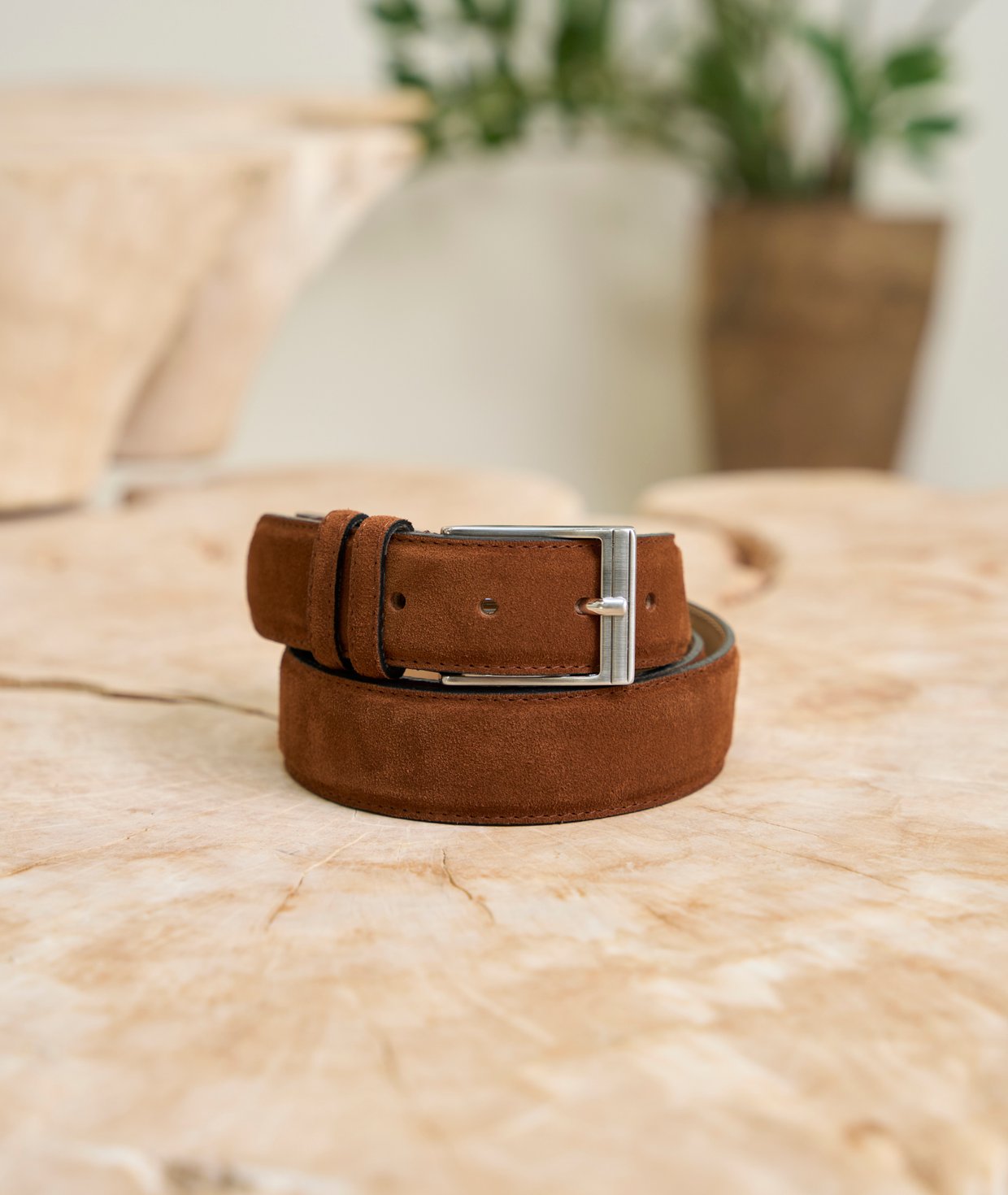 Ceinture En Daim Vintage Marron Pour Femme - Taille 74/84 Cm - Occasion - Style Rétro à Saisir
