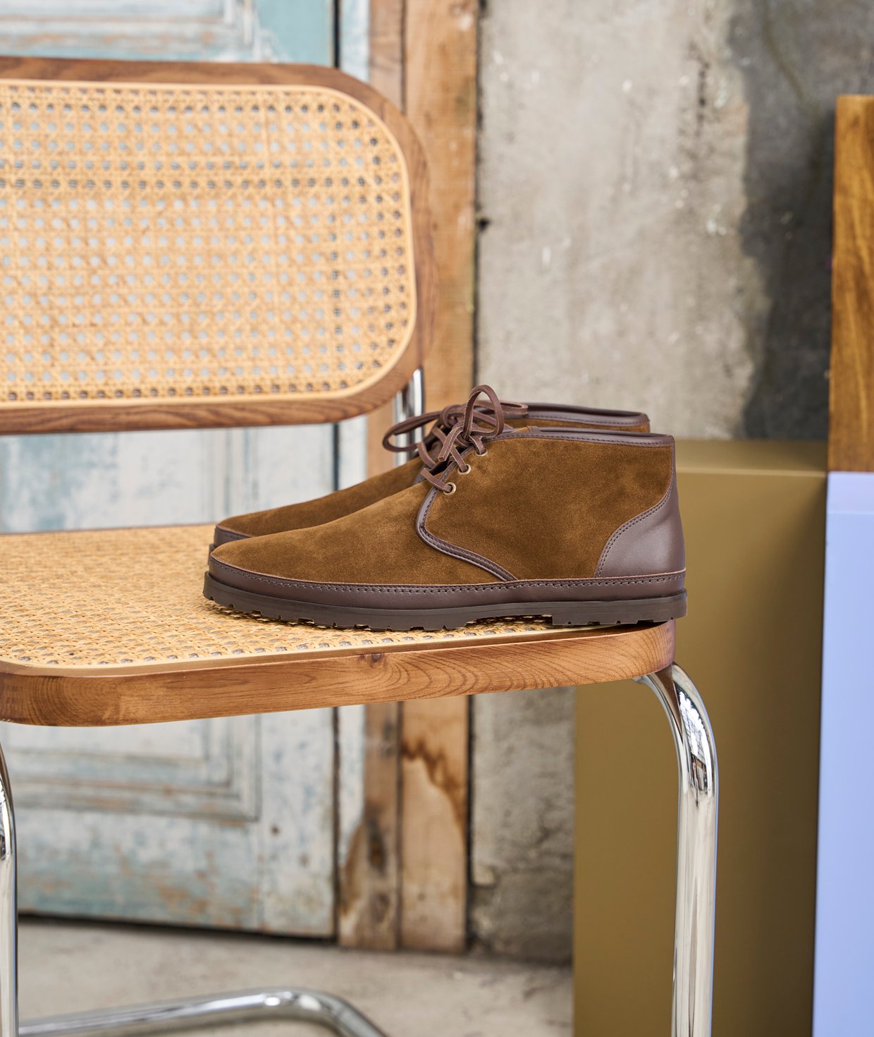 Chaussures Chukka Homme En Cuir - Bottines Mi-hautes à Fermeture éclair Latérale - Confortables Pour Travail, Bureau, Randonnée, Conduite - Bout Rond Antidérapant - 10