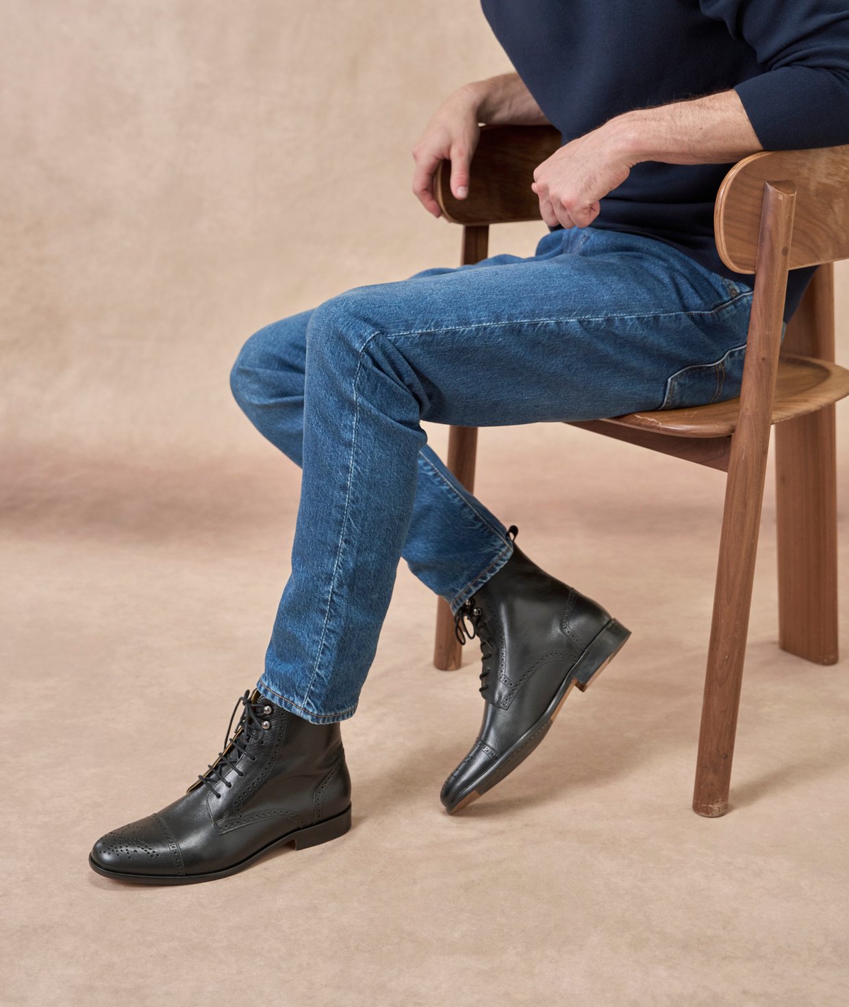 Chaussures Basses Défenseur - Bottes Cuir Lacets Homme - US 9 / UK 10.5