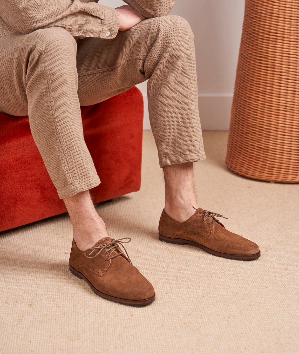 Mocassins Daim: L'Embellie Daim Marron Coco