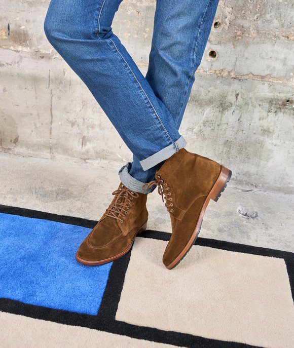 combat boot cuir homme